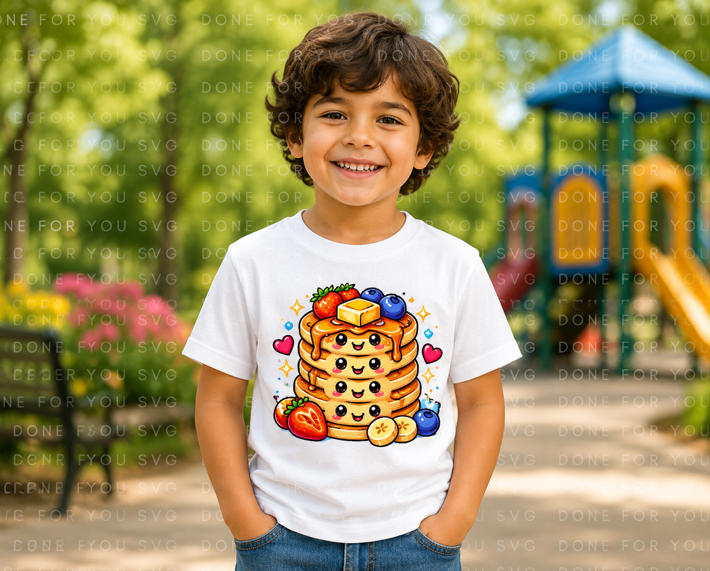 Happy Pancakes Kids T-Shirt Design – Digital Download