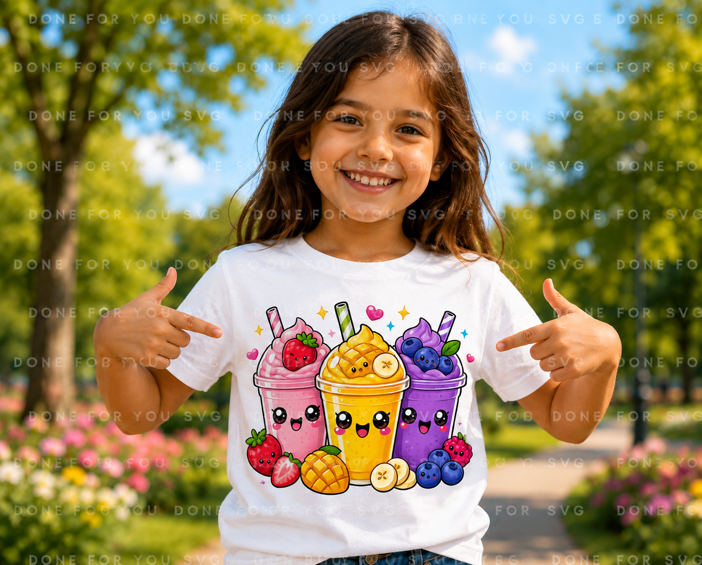 Kawaii Fruit Smoothie Friends – Digital PNG Download