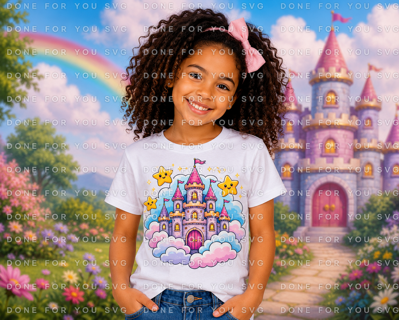Fairytale Castle in the Clouds – Digital PNG Download