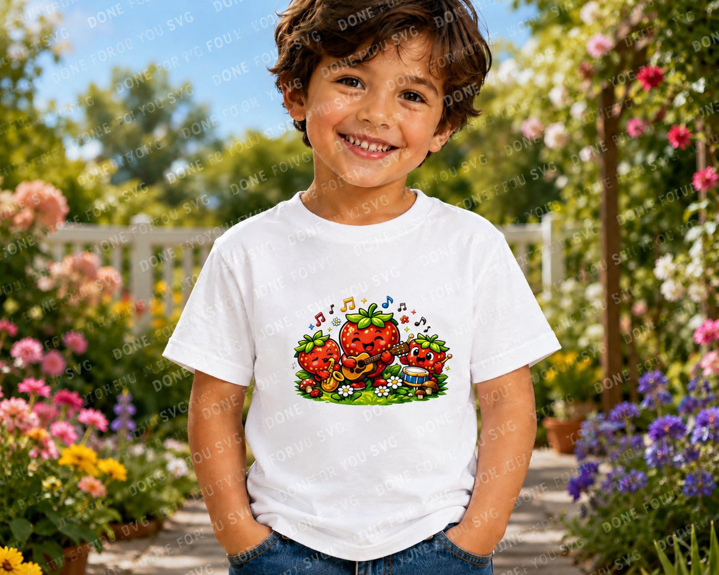 Fruit Friends Music Band Kids T-Shirt Design – Digital Download