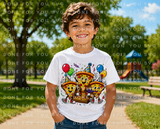 Pizza Party Kids T-Shirt Graphic – Digital Download